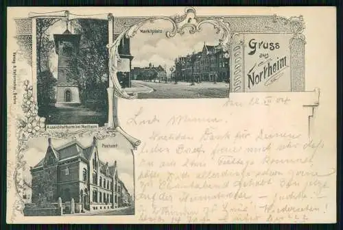 AK Northeim in Niedersachsen, Marktplatz, Aussichtsturm, Postamt 1904 gelaufen