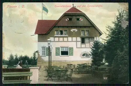 2x AK Plauen Vogtland Touristenvereins Haus auf Tennerahöhe u. Theater 1908 gel.