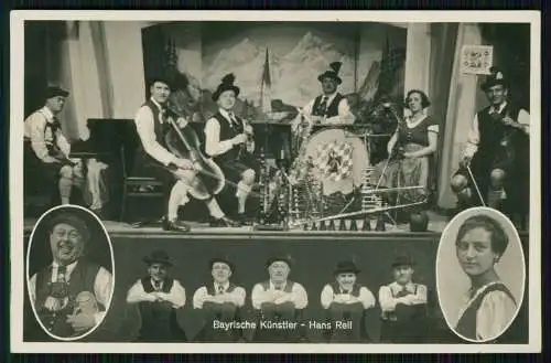 Foto AK Bayrische Stimmungskapelle Toni Hans Reil Bayern Tracht Musikinstrumente