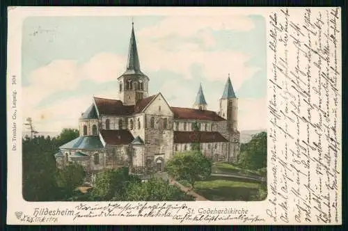 AK Hildesheim St. Godehardikirche Dr. Trenkler Karte Leipzig 3454 gelaufen 1904