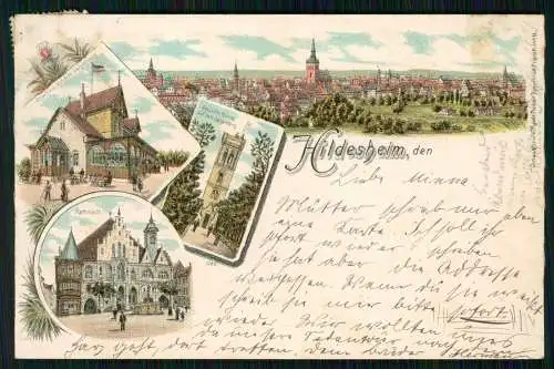 AK Litho Hildesheim Gasthaus auf dem Galgenberg Aussichtsturm.... 1901 gelaufen