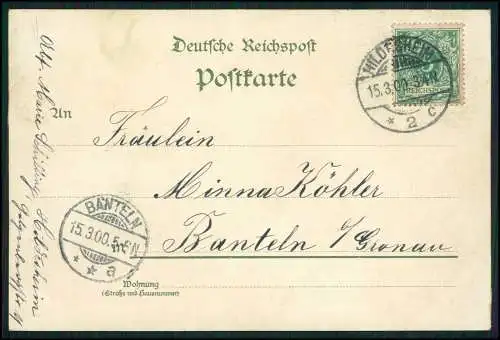 AK Litho Hildesheim, Haus Wedekind, Knochenhauer Amtshaus 1900 gelaufen