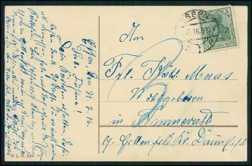 AK In der Heimat da gibt's ein Wiedersehen Kaiserreich Fahne Wappen 1916gelaufen