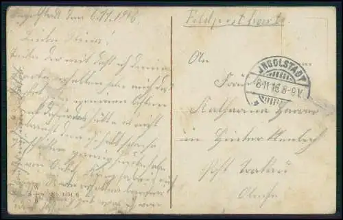 AK 1. WK Du bist wie eine Blume Soldat Frau Liebespaar 1916 Feldpost gelaufen