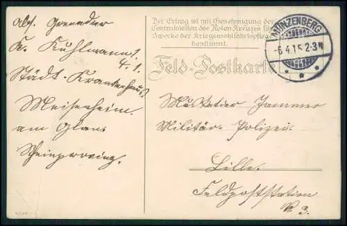 AK 1. WK Patriotik Grüße aus der Heimat Päckchen Schleife 1915 Feldpost gelaufen