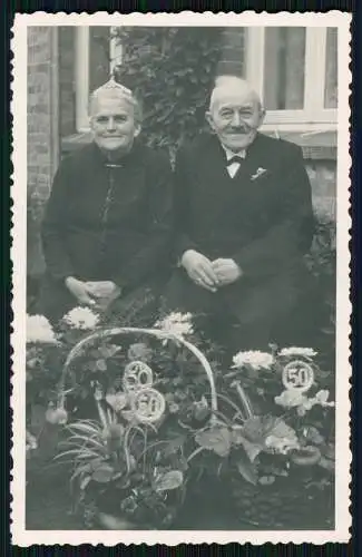 7x Foto 14x9 cm Gratulation zum 50jährigen Ehejubiläum 1939 Oma Opa Kinder uvm.