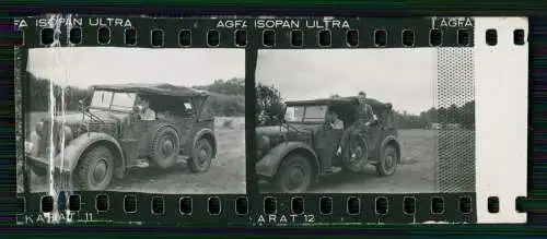 Foto 3,5x4cm Fahrzeug mit Soldaten -  PKW Horch 901 der Wehrmacht