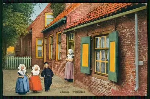 AK Zeeland Niederlande Holland kinderen Junge Mädchen Volkstracht Feldpost 1916