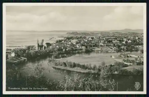 Foto AK Ansichtskarte Postkarte Trondhjem Trondheim Drontheim Norwegen Udsigt ..