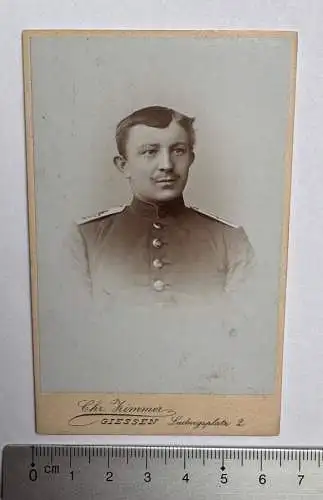 CDV Foto - Soldat in Uniform Portrait - Atelier in Gießen Hessen C. Zimmer