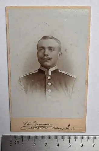 CDV Foto - Soldat in Uniform Portrait - Atelier Gießen in Hessen Chr. Zimmer