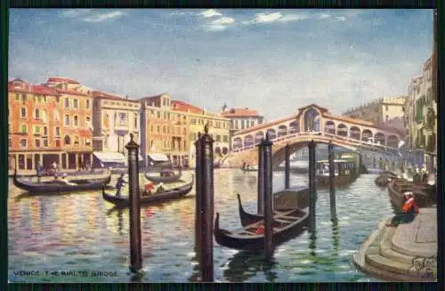 Künstler AK Venedig Venice Veneto Ponte di Rialto Tucks Series II. Nr. 7037