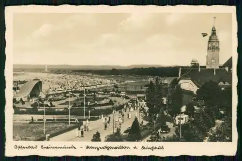 Foto AK Świnoujście Swinemünde Pommern Polen Konzertpavillon u. Kurhaus 1936