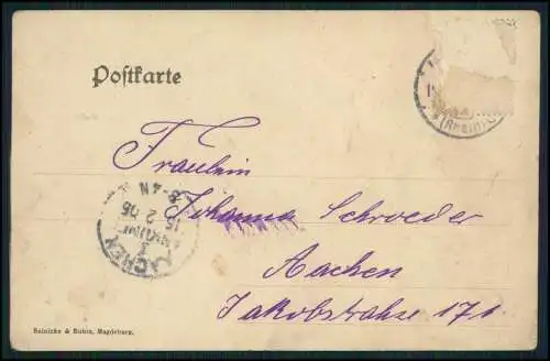 AK Mülheim Köln Nordrhein Westfalen, Blick von der Schiffbrücke 1905 gelaufen
