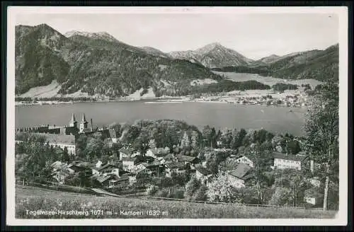 Foto AK Tegernsee in Oberbayern Ort mit Hirschberg und Kampen Karte gelaufen