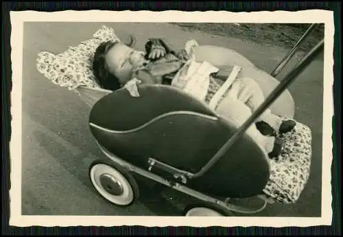 8x Foto Kinderwagen fröhliche Kinder 1945-50 bei Dortmund Hagen Essen Ruhrgebiet