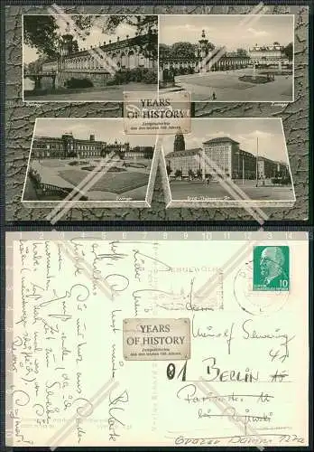 Foto AK Dresden Mehrfachansicht Zwinger Ernst Tellmann Straße DDR 