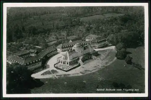 Foto AK Stuttgart Fliegeraufnahme Schloss Solitude vom Flugzeug 1940 gelaufen