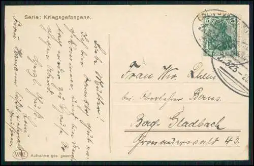 AK Gefangene Kriegsgefangene Engländer Kriegsjahr 1914-1915 Bahnpost 1918 gel.