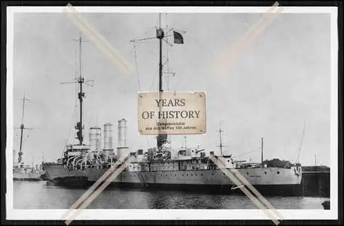 Foto SMS S.M.S. Graudenz 1913 Kleiner Kreuzer im Hafen Kaiserliche Marine