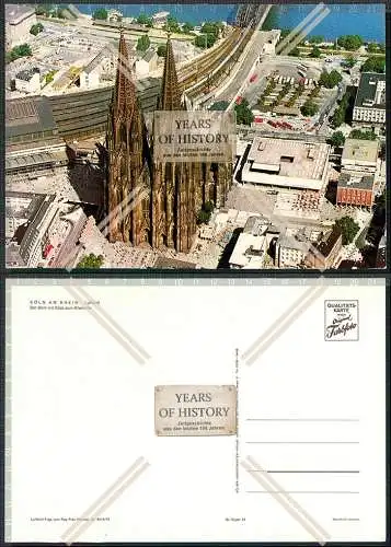 AK Übergröße 21,5x15 cm Köln am Rhein Luftbild Fliegeraufnahme Der Dom mit