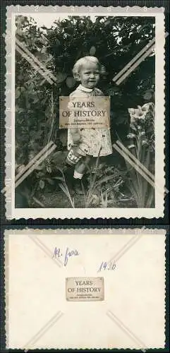 Foto kleines Mädchen 1936 mit Eimer Werbung Eri Schuhputzpflegemittel 