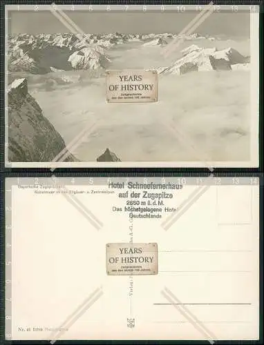 Foto AK bayerische Zugspitzbahn Nebelmeer in den Allgäuer und Zentralalpen 