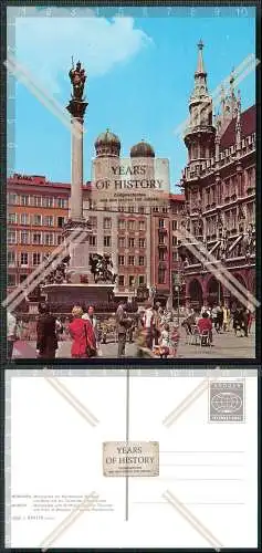 Foto AK Marienplatz mit Mariensäule Rathaus und Blick auf die Türme der Fraue