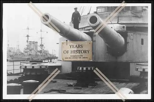 Foto S.M.S. Preußen 1903 Linienschiff Geschützturm Brücke Kaiserliche Marine