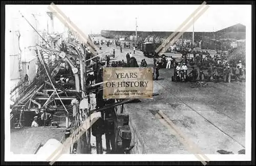 Foto S.M.S. Emden 1908 Kleiner Kreuzer Kohle Laden China Kaiserliche Marine