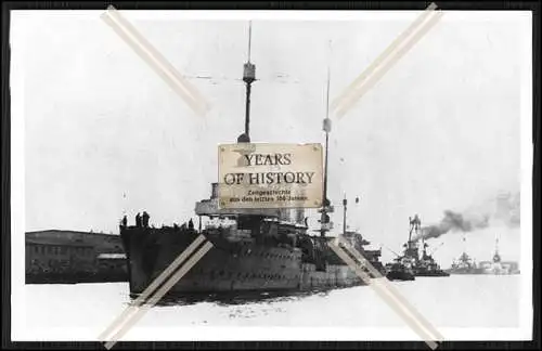 Foto S.M.S. Nürnberg 1916 Kleiner Kreuzer u.a. im Hafen Kaiserliche Marine