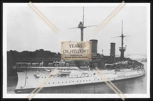 Foto SMS S.M.S. Fürst Bismarck 1900 im KW Kanal Panzerkreuzer Großer Kreuzer