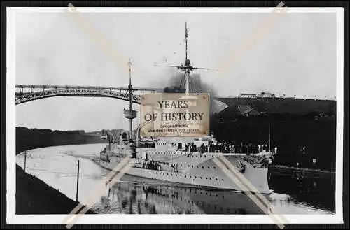 Foto SMS S.M.S. Prinz Heinrich 1902 im KW Kanal Großer Kreuzer Kaiserliche Mar