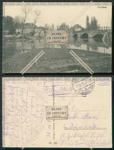 AK 1.WK Conflans Jarny Meurthe et Moselle 1915 Feldpost gelaufen Brücke