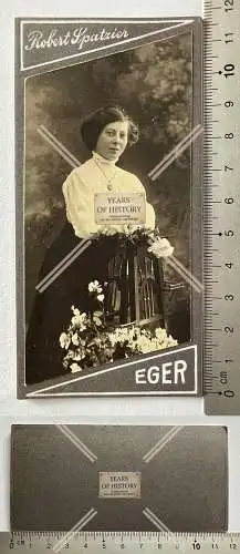 CDV Foto Junge Dame mit Medaillonkette Eger Sudetenland Böhmen Mähren