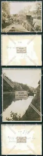 Foto 2x Fluss Kanal Frankreich Boot 1940 Soldaten Wiederaufbau OT Todt 