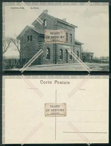AK 1. WK Feldpost Moorslede Belgien WestflandernDe Statie
