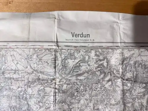 Landkarte Heereskarte Dienstgebrauch - Verdun Meuse Grand Est Elsass Lothringen