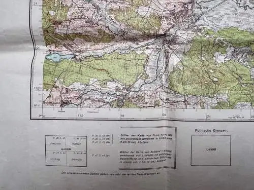 Landkarte Heereskarte Dienstgebrauch - Großblatt Nr. 388 Ostrog Ostroh Ukraine