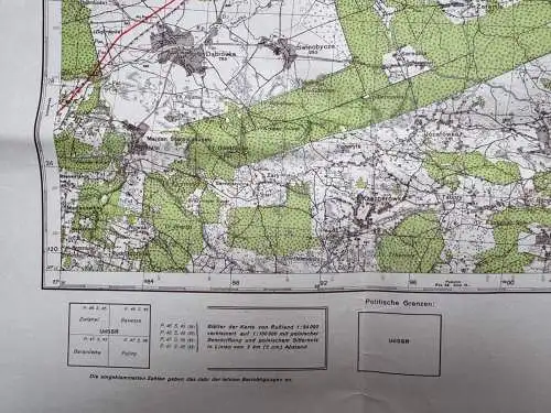 Landkarte Heereskarte Dienstgebrauch Großblatt Nr. 378 Kowel uvm. Ukraine 1941