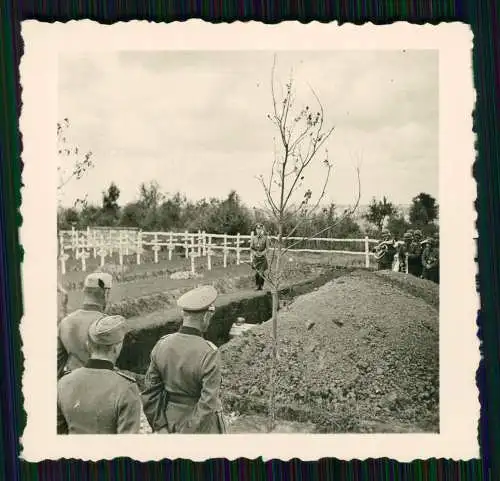 5x Foto Soldaten Begräbnis Gräber Namen Birkenholz Kreuze Russland Ukraine 1942