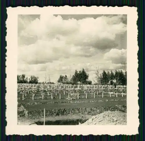 5x Foto Soldaten Begräbnis Gräber Namen Birkenholz Kreuze Russland Ukraine 1942
