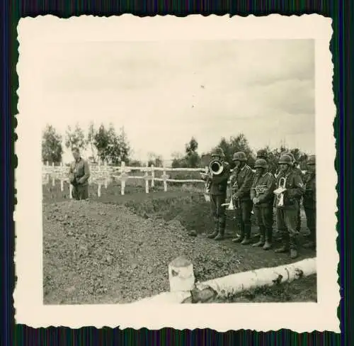 5x Foto Soldaten Begräbnis Gräber Namen Birkenholz Kreuze Russland Ukraine 1942
