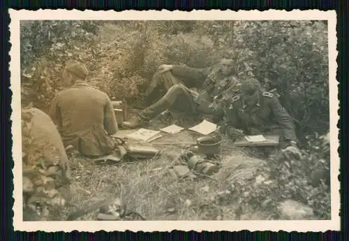 Foto Soldaten der Wehrmacht Gefechtsstand Russland Ukraine 1941 Info Rückseite