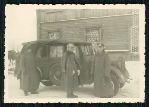 Foto Soldaten Wehrmacht mit Fahrzeug Winter Russland 1942