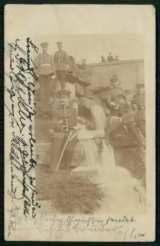 Foto AK Deutsche Soldaten 1909 gelaufen mehr Info siehe Rückseite