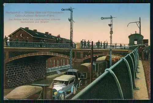 AK Herbesthal Lontzen Wallonien Lüttich Brücke über Bahnstrecke 1915 gelaufen