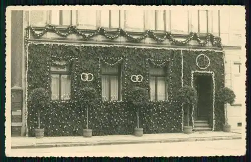 Foto AK Viersen Goldene Hochzeit 50-jährige Ehe geschmücktes Haus 1940