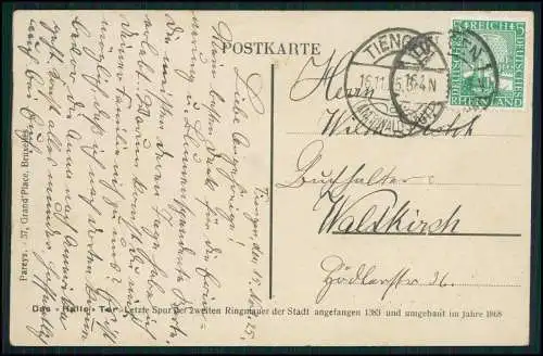 AK Brüssel Porte de Hall Straßenbahn Kinder 1925 Tiengen Waldshut gelaufen