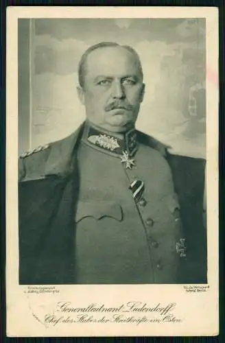 AK Generalleutnant Erich Ludendorff Portrait Chef des Stabes Ostfront 1916 gel.